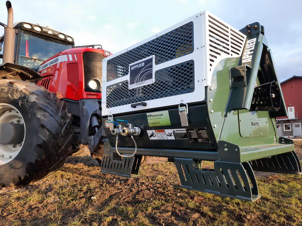 detaljbild traktor flyttar kompressor